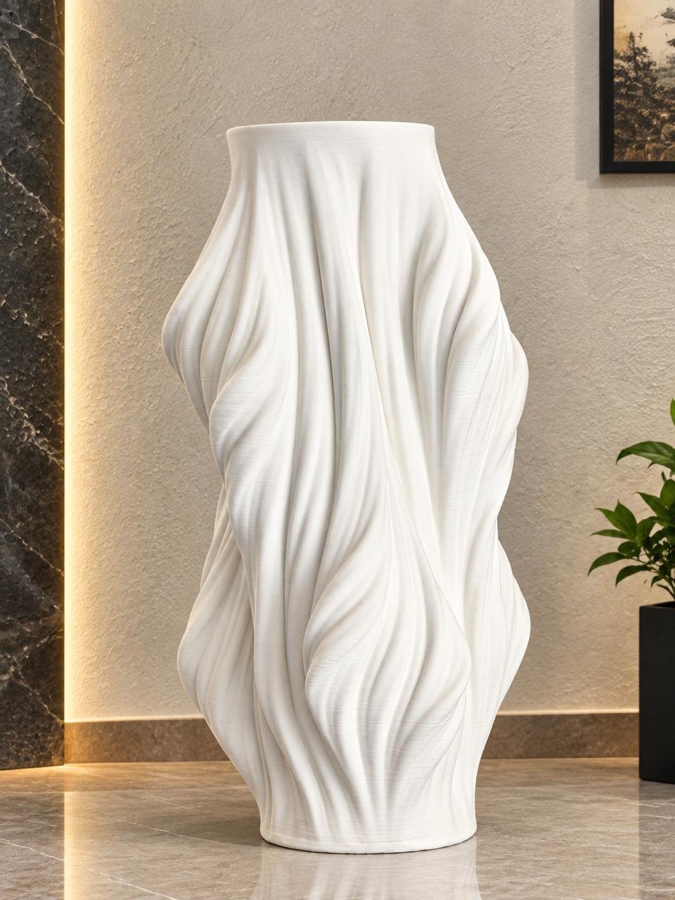 Draped Ivory Vase
